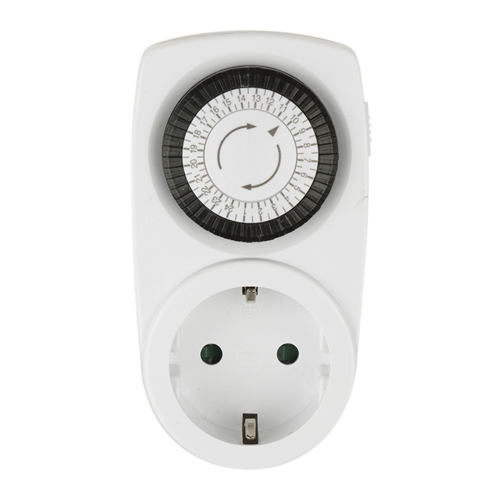 UST-M10 WHITE Таймер механический с розеткой, 220В. 12/24ч. 3500Вт. ТМ Uniel